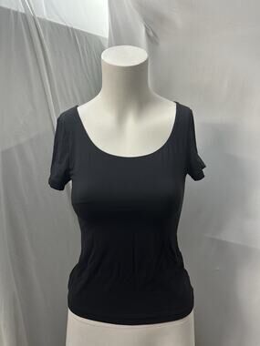 SUUKSESS Double Lined Fitted Basic T Round Neck Short Sleeve Y2K Crop Top Small